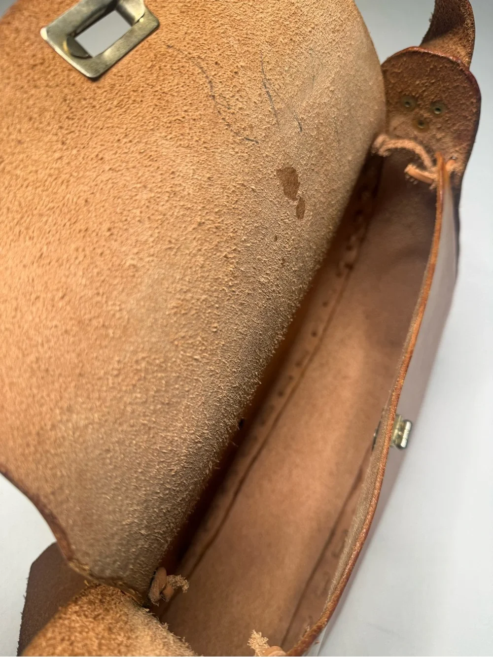 Vintage Genuine Leather Hand Painted Crossbody Bag